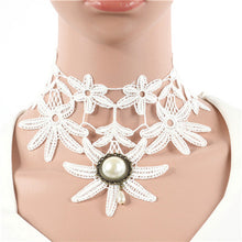 Fashion Lace Collar Flower Victorian Choker Womens Pendant Gothic Gems Necklace SM6