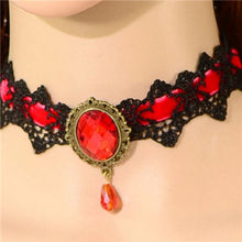 Fashion Lace Collar Flower Victorian Choker Womens Pendant Gothic Gems Necklace SM6