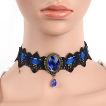 Fashion Lace Collar Flower Victorian Choker Womens Pendant Gothic Gems Necklace SM6