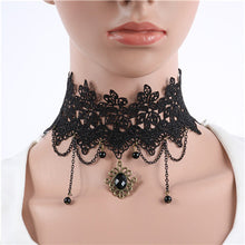 Fashion Lace Collar Flower Victorian Choker Womens Pendant Gothic Gems Necklace SM6