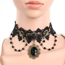 Fashion Lace Collar Flower Victorian Choker Womens Pendant Gothic Gems Necklace SM6