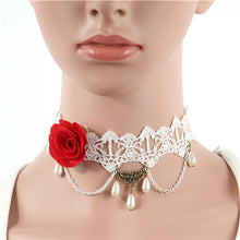 Fashion Lace Collar Flower Victorian Choker Womens Pendant Gothic Gems Necklace SM6