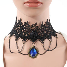 Fashion Lace Collar Flower Victorian Choker Womens Pendant Gothic Gems Necklace SM6