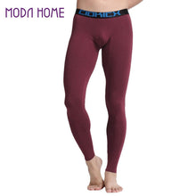 Men Skinny Leggings Solid Color Long Johns Underwear Slim Tights Elastic Waist Cotton Sleepwear Thermal Underwear SM6