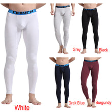 Men Skinny Leggings Solid Color Long Johns Underwear Slim Tights Elastic Waist Cotton Sleepwear Thermal Underwear SM6