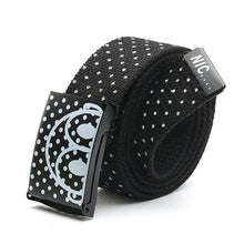 Fashion Mens Canvas Waist Belts Smooth Buckle Polka Dots Waistband Straps Belt SM6