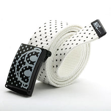 Fashion Mens Canvas Waist Belts Smooth Buckle Polka Dots Waistband Straps Belt SM6