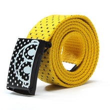 Fashion Mens Canvas Waist Belts Smooth Buckle Polka Dots Waistband Straps Belt SM6