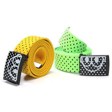 Fashion Mens Canvas Waist Belts Smooth Buckle Polka Dots Waistband Straps Belt SM6