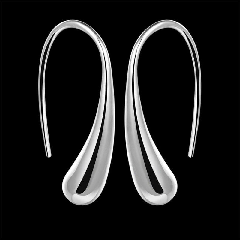 Pretty Silver Plated Dangle Earrings Trendy Simple Jewelry Lovely Water Drop Earring SM6
