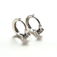 Round Crystal Earrings Silver Plated Zircon Snowflake Ear Stud Earrings For Girls Gifts Women Ladies Jewelry SM6