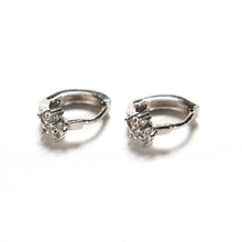 Round Crystal Earrings Silver Plated Zircon Snowflake Ear Stud Earrings For Girls Gifts Women Ladies Jewelry SM6