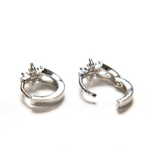 Round Crystal Earrings Silver Plated Zircon Snowflake Ear Stud Earrings For Girls Gifts Women Ladies Jewelry SM6