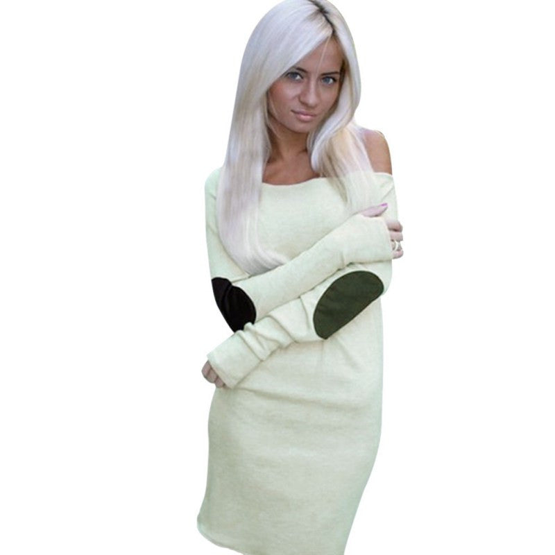 Fashion Sexy Women Off Shoulder Long Sleeve Short Mini Dress Casual Clubwear Dresses PL1 SM6