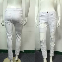 Fashion Sexy Women's Destroyed Distressed Denim Pants Ripped Jeans Skinny Pencil Trouser PL1 SM6