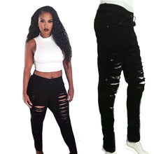 Fashion Sexy Women's Destroyed Distressed Denim Pants Ripped Jeans Skinny Pencil Trouser PL1 SM6