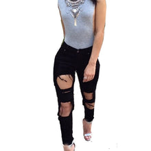 Fashion Sexy Women's Destroyed Distressed Denim Pants Ripped Jeans Skinny Pencil Trouser PL1 SM6