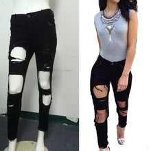 Fashion Sexy Women's Destroyed Distressed Denim Pants Ripped Jeans Skinny Pencil Trouser PL1 SM6