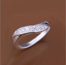 Silver Ring Sterling Silver Women Jewelry Inlaid Stone Twisted Wave Ring  SM6
