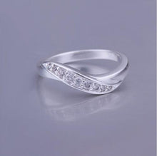 Silver Ring Sterling Silver Women Jewelry Inlaid Stone Twisted Wave Ring  SM6