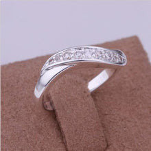 Silver Ring Sterling Silver Women Jewelry Inlaid Stone Twisted Wave Ring  SM6