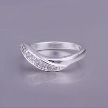 Silver Ring Sterling Silver Women Jewelry Inlaid Stone Twisted Wave Ring  SM6