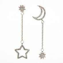 Small Fresh Snowflake Tassel Long Section Earrings For Women Women Stars Moon Asymmetrical Stud Earrings SM6