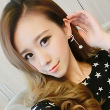 Small Fresh Snowflake Tassel Long Section Earrings For Women Women Stars Moon Asymmetrical Stud Earrings SM6