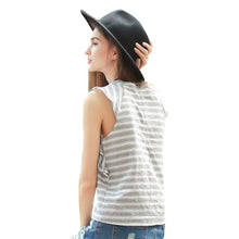 Striped Print T Shirt Women Sleeveless Ruffle Casual Tops Elegant Ladies T-shirts Plus Size Tee Shirt  SM6