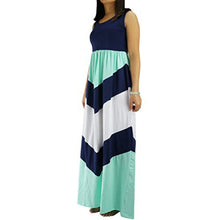 Fashion Style Family Matching Outfits Mother And Daughter Sleeveless Striped Patchwork Long Dress LE4 SM6