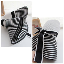 Beach Bohemia Headwear Women Straw Sun Hat Wide Brim Stripes Bow Floppy Cap Chapeu Feminino Black SM6