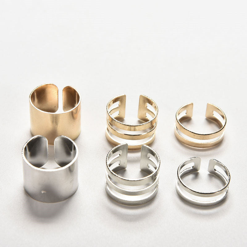 Top Of Finger Over The Midi Tip Finger Above The Knuckle Open Ring For Women Jewelry Gold Sliver Color 3pc SM6