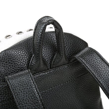 Women BlackWhite Backpack PU Leather Rivet Patchwork Casual Student Girls Schoolbag Teenagers Small Vintage Backpacks SM6