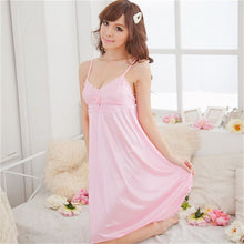 Fashion Women Deep V Silk Nightgowns Clothes Suspender Night Sleepwear Sleepshirts Robes New SM6