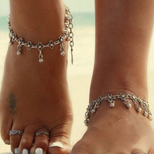 Women Foot Chain Antique Silver Flower Small Bell Anklet Ankle Bracelet Foot Chain Jewelry SM6