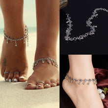 Women Foot Chain Antique Silver Flower Small Bell Anklet Ankle Bracelet Foot Chain Jewelry SM6