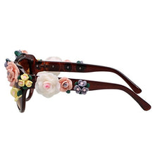 Fashion Women Girl Oversized Oval Rose Floral Sunglasses Spectacles Shades Outdoor Beach Sun Glasses Lunette De Soleil SM6