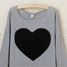 Women LOVE Heart Printed Sweatshirt Hoody Hoodies tracksuits Pullovers Suit Tops Outerwear M L XL SM6