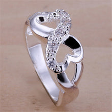 Women Lovely 8-Shaped Rings Silver Plated Rhinestone Rings Women's Gifts Jewelry s  SM6