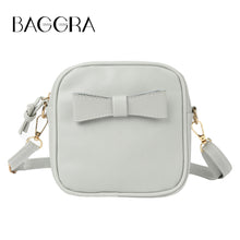 Women Mini Crossbody Bags Soft PU Bow Solid Color Casual Small Shoulder Messenger Bag BlackGreyBeige Small Square Bag SM6