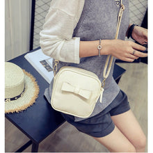 Women Mini Crossbody Bags Soft PU Bow Solid Color Casual Small Shoulder Messenger Bag BlackGreyBeige Small Square Bag SM6