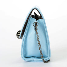 Women Mini Crossbody Bags Soft PU Solid Color Plaid Casual Small Shoulder Messenger Bag BlueGreyPink Metal Chain Bag SM6