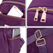 Women Nylon Backpack Leather Splicing Mochilas Mujer Metal Zipper Casual Waterproof Schoolbag School Girls Travel Bag SM6