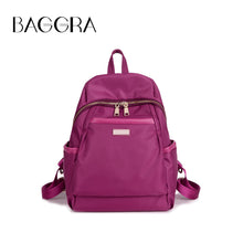 Women Nylon Backpack Leather Splicing Mochilas Mujer Metal Zipper Casual Waterproof Schoolbag School Girls Travel Bag SM6