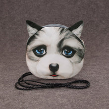 Women Shoulder Bag Cute Dog Animal Head Print Zipper Closure Detachable Strap Mini Messenger Bag Crossbody Bag SM6