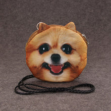Women Shoulder Bag Cute Dog Animal Head Print Zipper Closure Detachable Strap Mini Messenger Bag Crossbody Bag SM6
