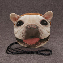 Women Shoulder Bag Cute Dog Animal Head Print Zipper Closure Detachable Strap Mini Messenger Bag Crossbody Bag SM6