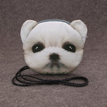 Women Shoulder Bag Cute Dog Animal Head Print Zipper Closure Detachable Strap Mini Messenger Bag Crossbody Bag SM6