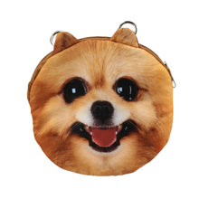 Women Shoulder Bag Cute Dog Animal Head Print Zipper Closure Detachable Strap Mini Messenger Bag Crossbody Bag SM6