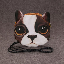 Women Shoulder Bag Cute Dog Animal Head Print Zipper Closure Detachable Strap Mini Messenger Bag Crossbody Bag SM6
